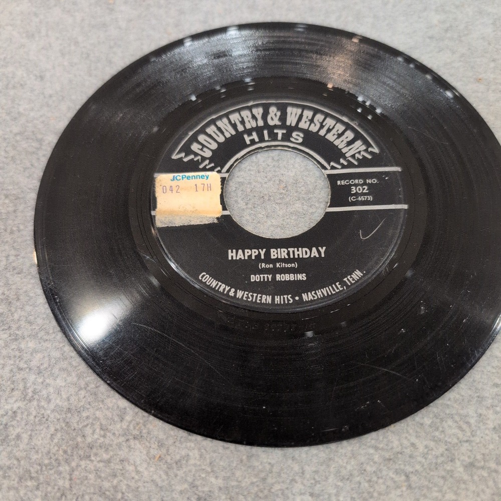 Dotty Robbins My World Is A Blue World Happy Birthday 45 RPM Vinyl Record 302 - Picture 4 of 4